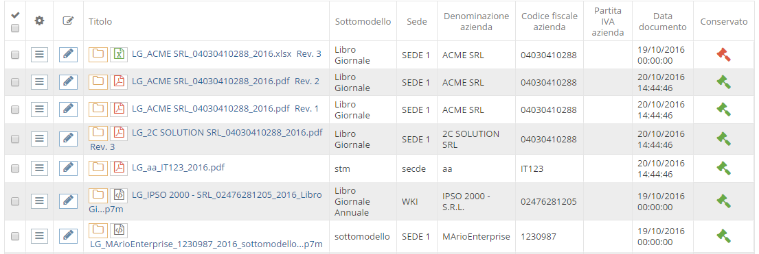 3. Griglia documenti