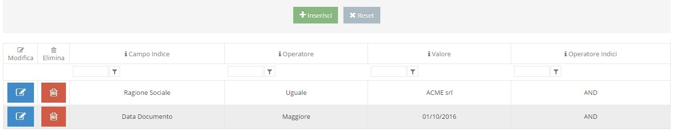 4. Griglia filtri attivi