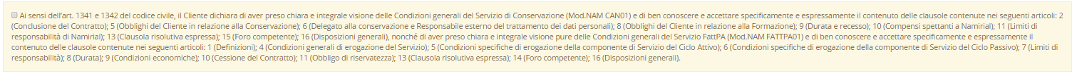 1. Condizioni del contratto