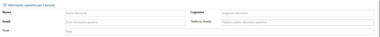 1. Riferimento Operativo del servizio 