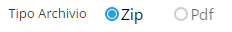 1. Pulsante Selezione tipo archivio ZIP\PDF
